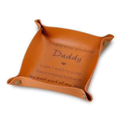 Empty Your Pockets Daddy Leather Key Tray: The Perfect Organizational Gift
