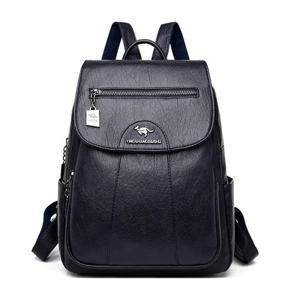 Embossed Design Elegant Leather Women's Backpack