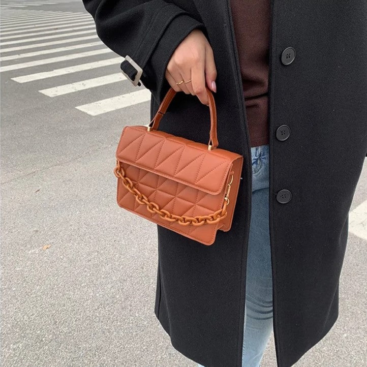 Chic Plaid Chain Crossbody Bag