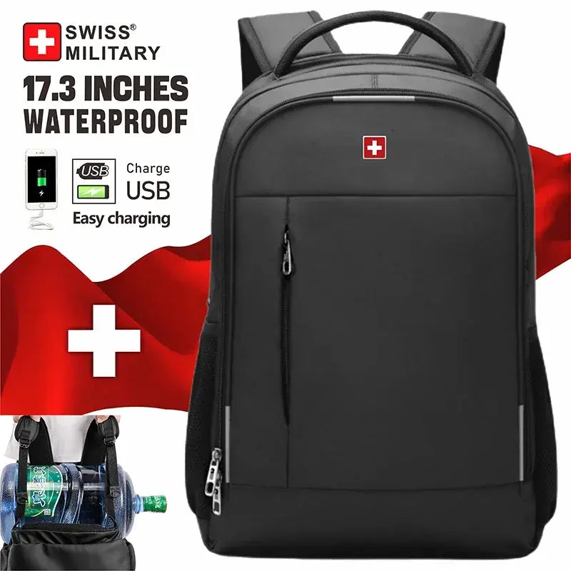 SWISS MILITARY High-Capacity Waterproof Laptop Backpack for Men