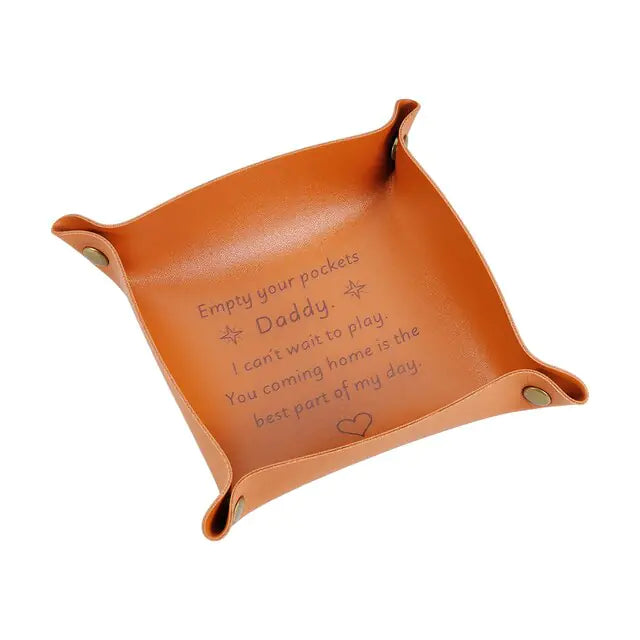 Empty Your Pockets Daddy Leather Key Tray: The Perfect Organizational Gift