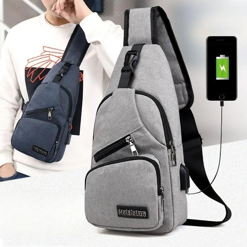 Stylish USB Rechargeable Anti-Theft Crossbody Chest Bag